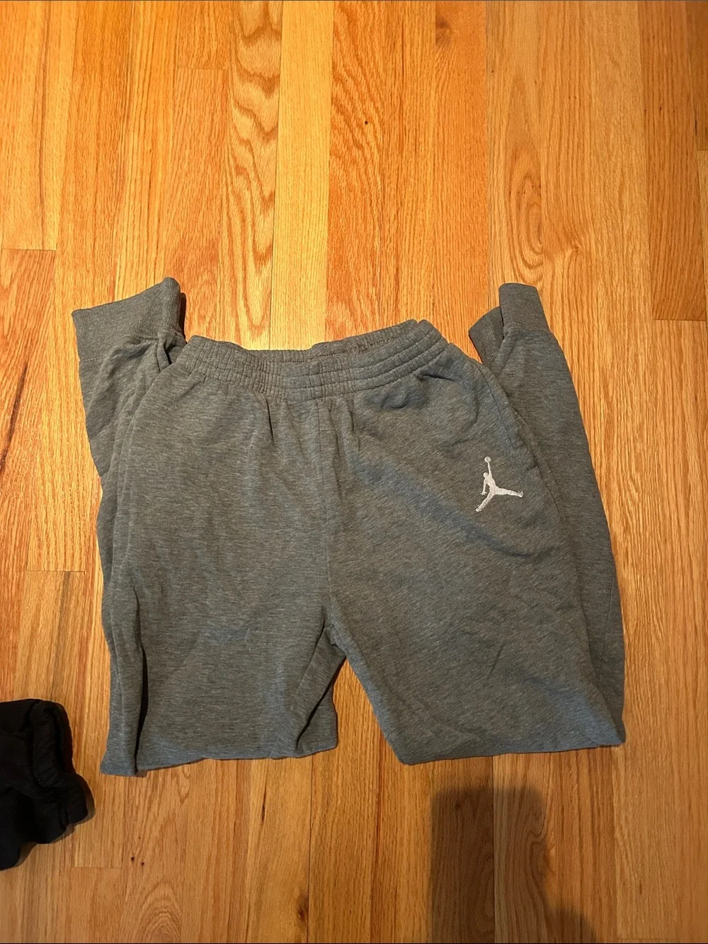 Nike Kids Black and Jordan Gray Fleece Jogger Pants Bundle 3 pairs